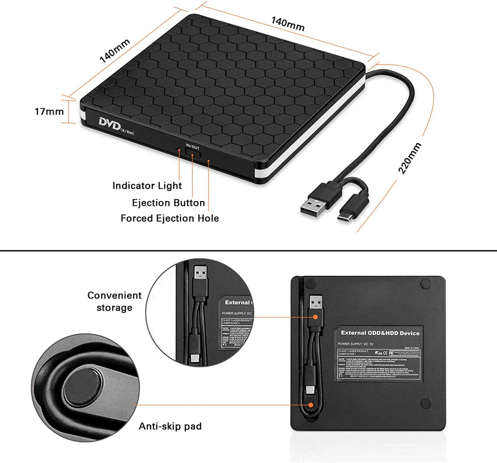 3.0 USB +Type C DVD RW