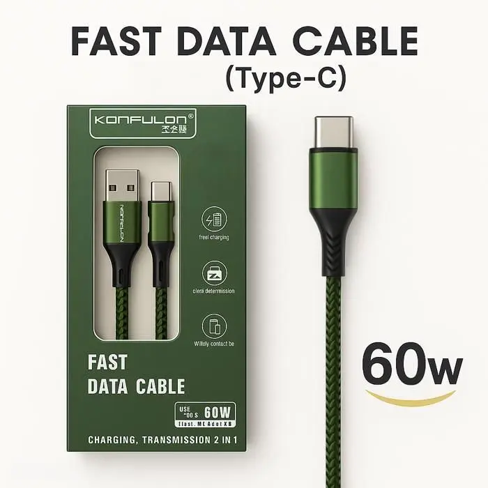KONFULON Fast Data Cable USB-Type C 60W
