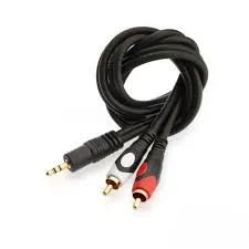 Black 3.5mm Stereo to 2 RCA
